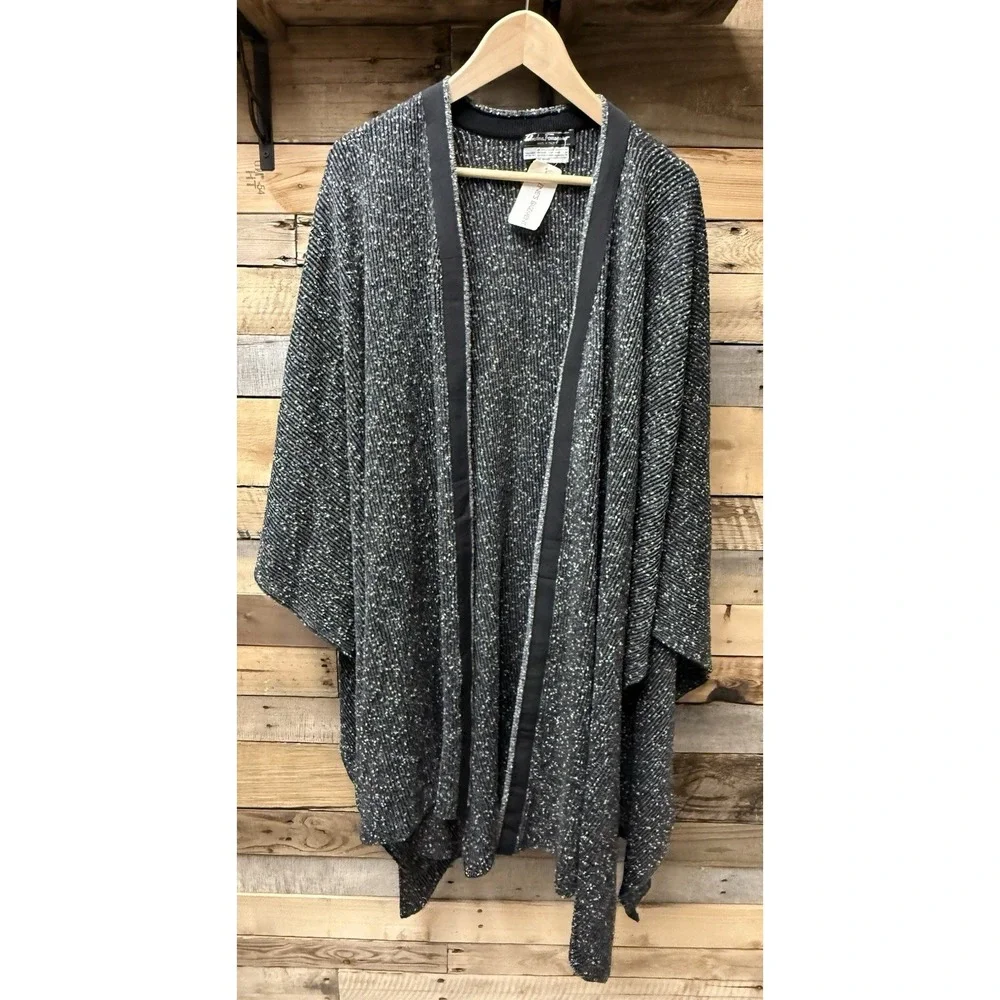 SALVATORE FERRAGAMO SHAWL WRAP Sweater Wool/ Cotton Blend NWT